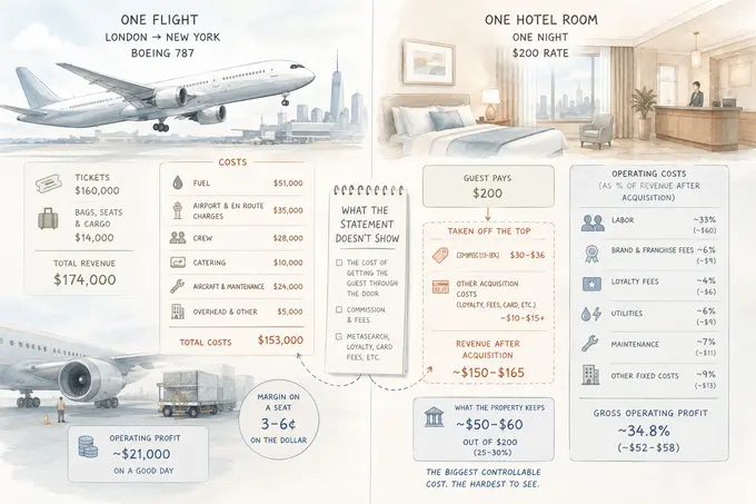 The most expensive line on a hotel room. It isn't on the P&L