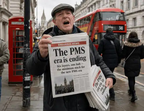 Six layers, one hub — the minimum stack for the new PMS era