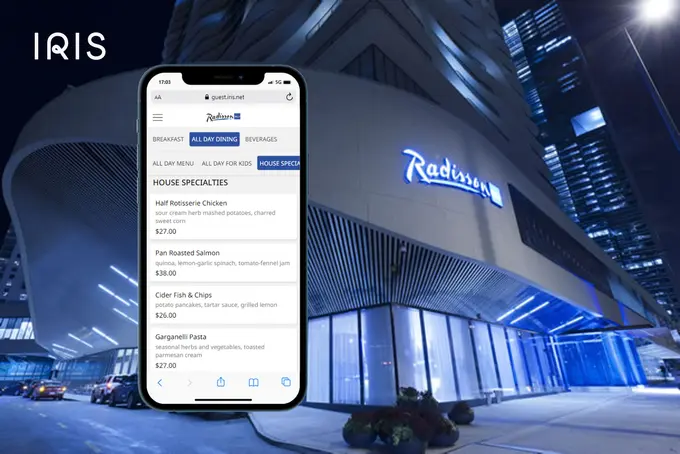 Radisson Blu Aqua Hotel, Chicago, deploys IRIS mobile ordering to grow F&B revenue and improve staff retention