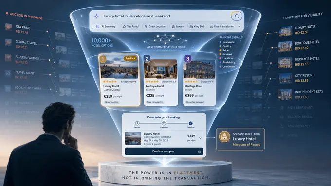 Placement, not commission - Google built a hotel checkout it takes no cut of and, that's exactly the point