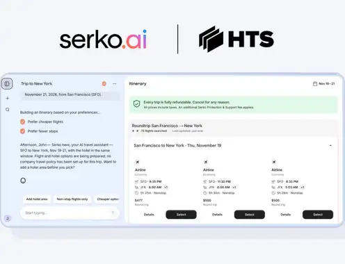 HTS (Hopper Technology Solutions) and Serko.ai Bring Novel Fintech and Lodging API to Corporate Travel