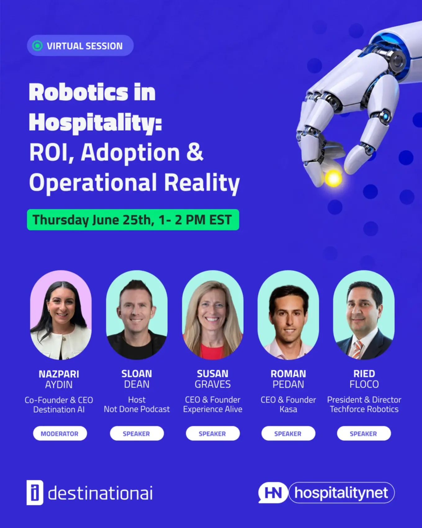 Destination AI and Hospitality Net to Host Webinar on Robotics in Hospitality
