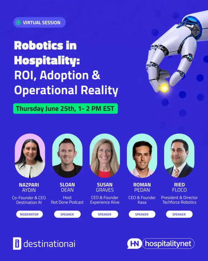Destination AI and Hospitality Net Host A Webinar on the Current State of Robotics in Hospitality
