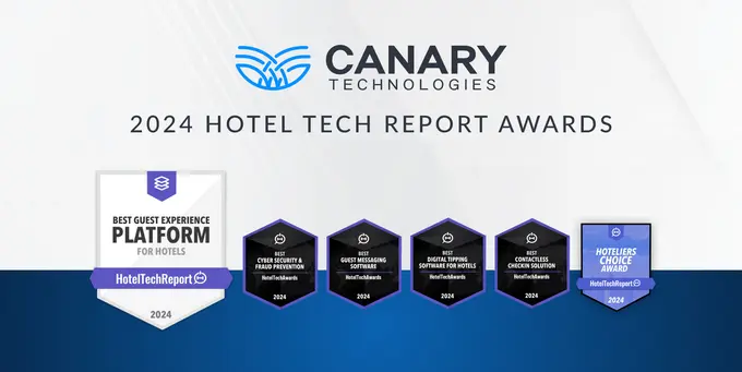 Canary Technologies named #1 Guest Experience Platform & Winner of 8 Awards at 2024 HotelTechAwards