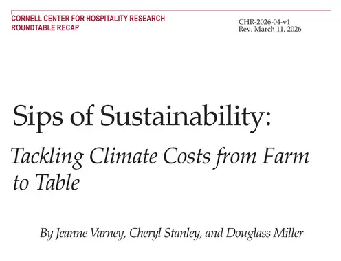 Sips of Sustainability: Tackling Climate Costs from Farm to Table - Cornell Research
