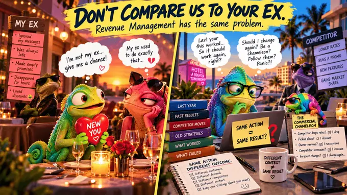 "don't compare me to your ex." revenue management has the same problem.