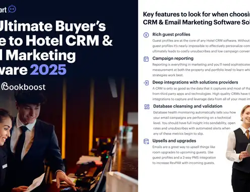 Bookboost partners with HotelTechReport to present the 2025 Email Marketing & Hotel CRM Buyer's Guide