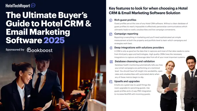 Bookboost partners with HotelTechReport to present the 2025 Email Marketing & Hotel CRM Buyer's Guide