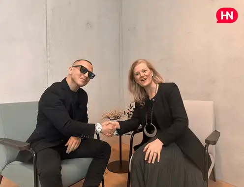 Simone Puorto and Maria Haggo (right)