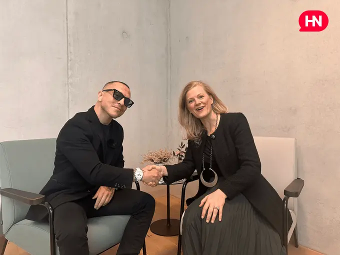 Simone Puorto and Maria Haggo (right)