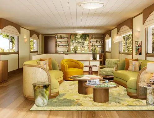 Marguerite, a Belmond Boat, Burgundy, Living Room