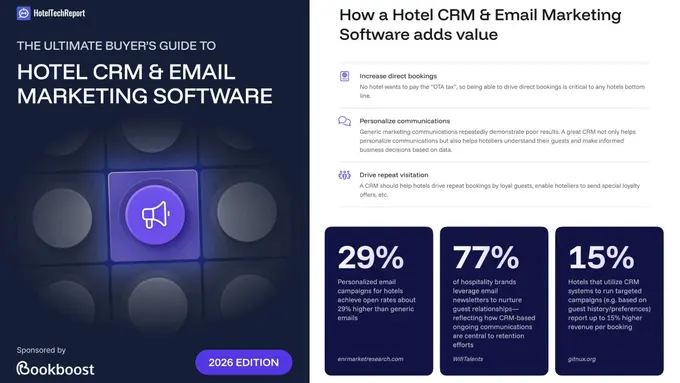 Bookboost and HotelTechReport Launch the 2026 Hotel CRM & Email Marketing Buyer