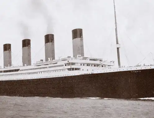 RMS Titanic departing Southampton, 10 April 1912