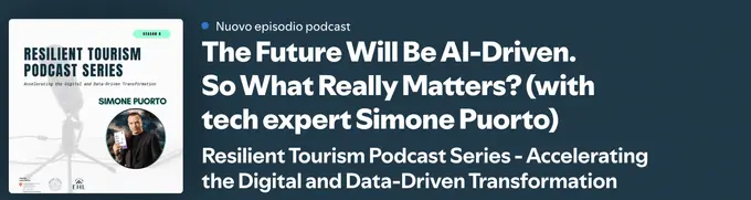 Simone Puorto, Head of Innovation at Hospitality Net, Talks AI on the Resilient Tourism Podcast
