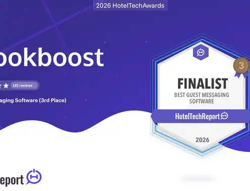 Bookboost Wins 3rd Place in the 2026 HotelTechAwards for Guest Messaging Software