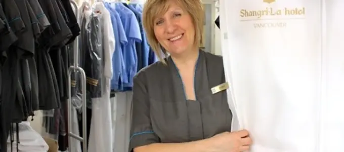 Marta Vukotic, one of three laundry leaders at the Shangri-La Hotel in Vancouver.