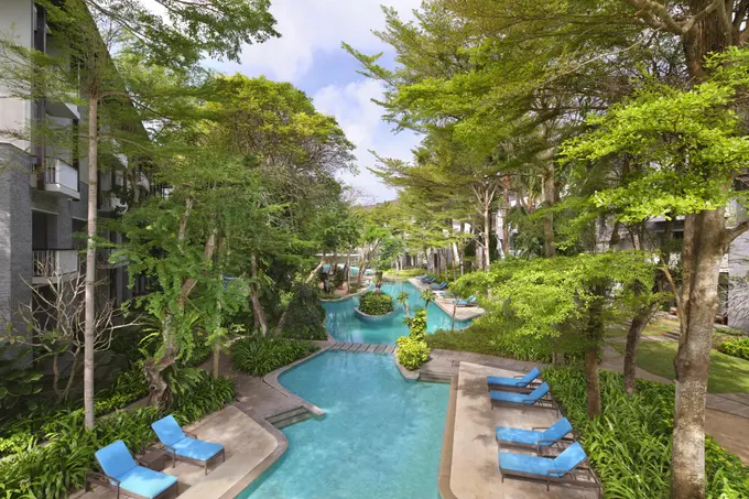 Nestled in the heart of our resort, the lagoon pool measures 97 x 33 meters and is surrounded with lush tropical gardens and an array of pool loungers.