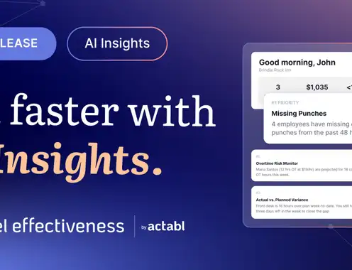 Actabl’s AI Insights Cut Overtime Share of Hours by 13% Across 100-plus Hotels