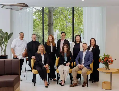 Pictured l - r: Patrick Chung, Christopher McNally, Anne Marie Lennon, Eric Thanh Vu, Sarah Wu, Carmela Tomarchio, Dora Longmuir, Louise Pyne and Mark Smith.