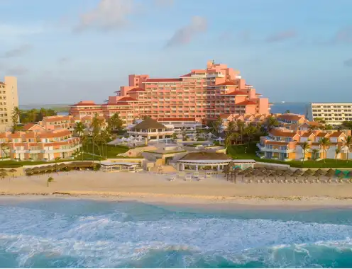 Wyndham Grand Cancun All-Inclusive Resort & Villas sits oceanfront in Cancun
