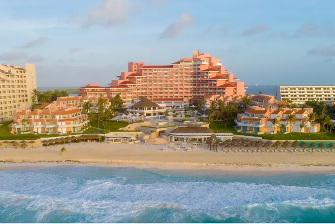 Wyndham Grand Cancun All-Inclusive Resort & Villas sits oceanfront in Cancun ......