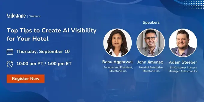 Webinar on Sep 10: Top Tips to Create AI Visibility for Your Hotel