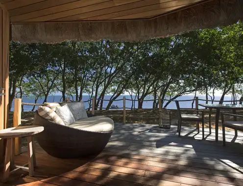 Deva   Beachfront Bungalow  Terrace and View