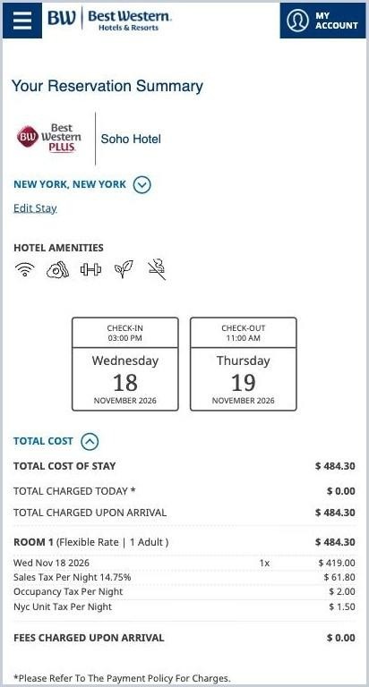 Best Western · 19 Oct · Reservation summary · HTTP 200