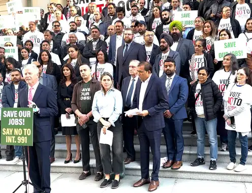 Hotel and hospitality professionals unite to oppose Intro 991 at City Hall press conference