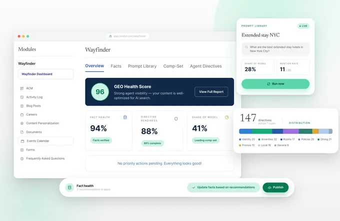 Wayfinder in Cendyn CMS