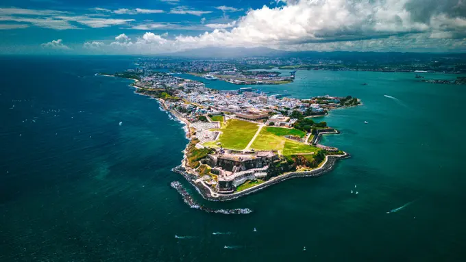Aerial View of Puerto Rico Island ......