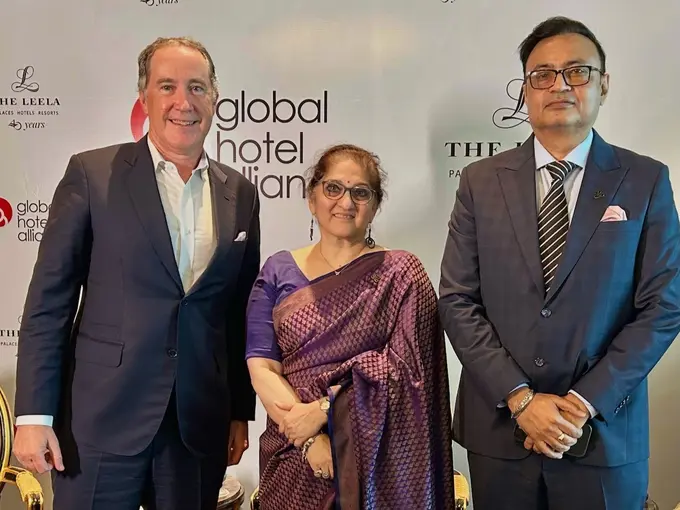 Chris Hartley, CEO GHA, Anjali Mehra, EVP Brand and Communications The Leela and Anuraag Bhatnagar, CEO The Leela