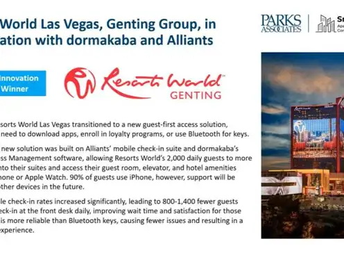 Parks Associates Awards Resorts World Las Vegas Property Innovation Award 2025