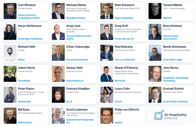 AI Hospitality Alliance Announces Founding Advisory Board of Global Hospitality, Technology, AI, and Academic Leaders to Help Shape the Future of AI in Hospitality