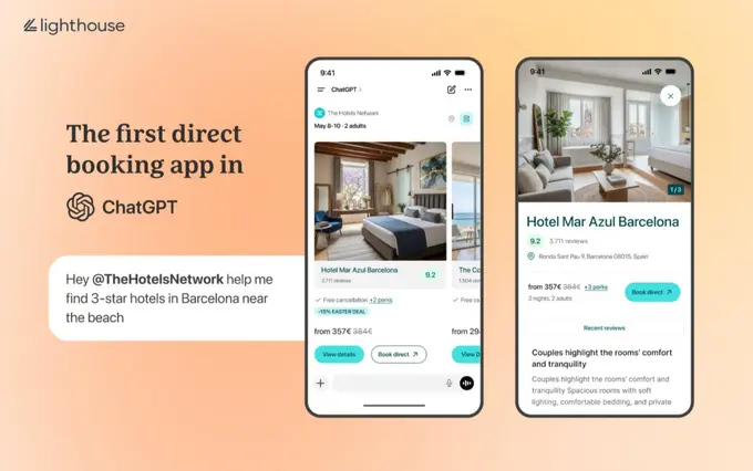 The first direct booking app for hotels launches in ChatGPT, powered by Lighthouse