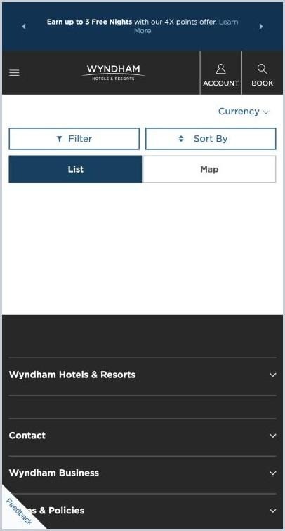 Wyndham · 18 Oct · Empty results; search connection dropped
