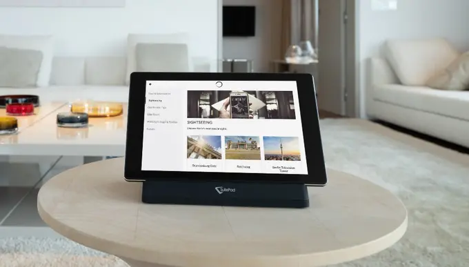Local sightseeing information on a SuitePad in-room tablet