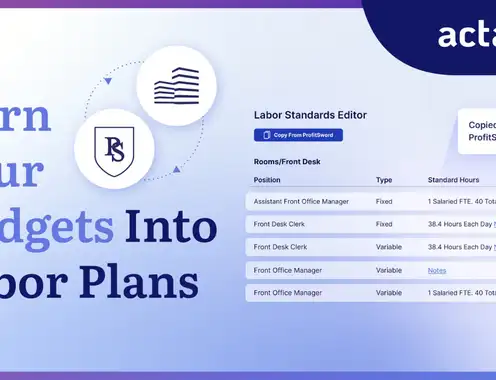 Actabl Launches Integration Connecting ProfitSword Budgets with Hotel Effectiveness to Streamline Hotel Portfolio Labor Planning