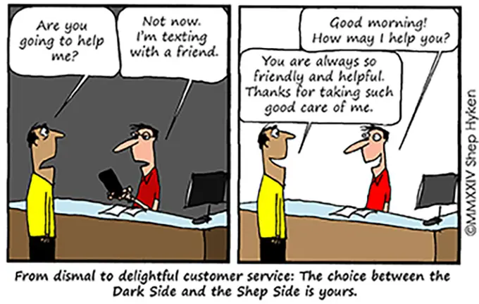 Two Sides of Customer Service: The Dark Side and the Shep Side