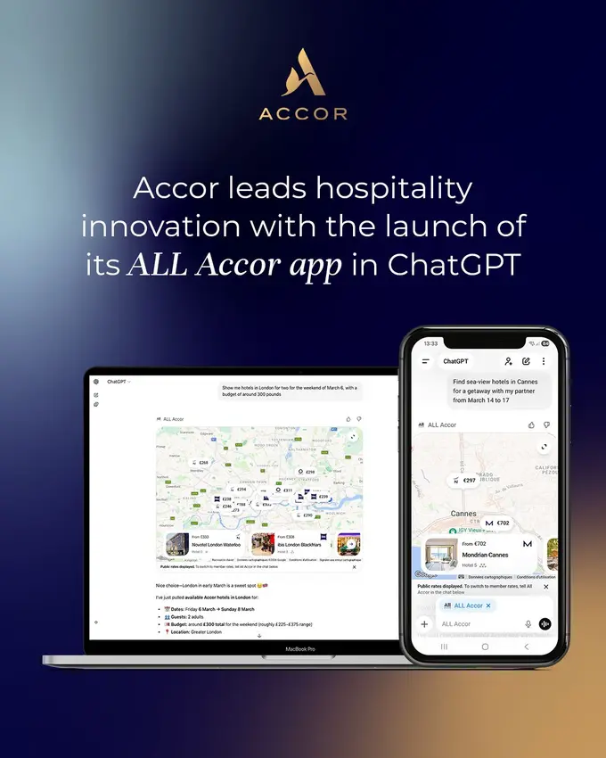 Accor leads hospitality innovation with the launch of its ALL Accor app in ChatGPT