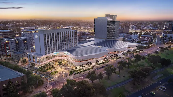 Rendering of Geelong Convention and Exhibition Centre including Crowne Plaza ......